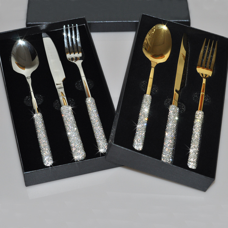 Kitchen Appliances Luxury - Spoon Fork Knife Set with Bling
