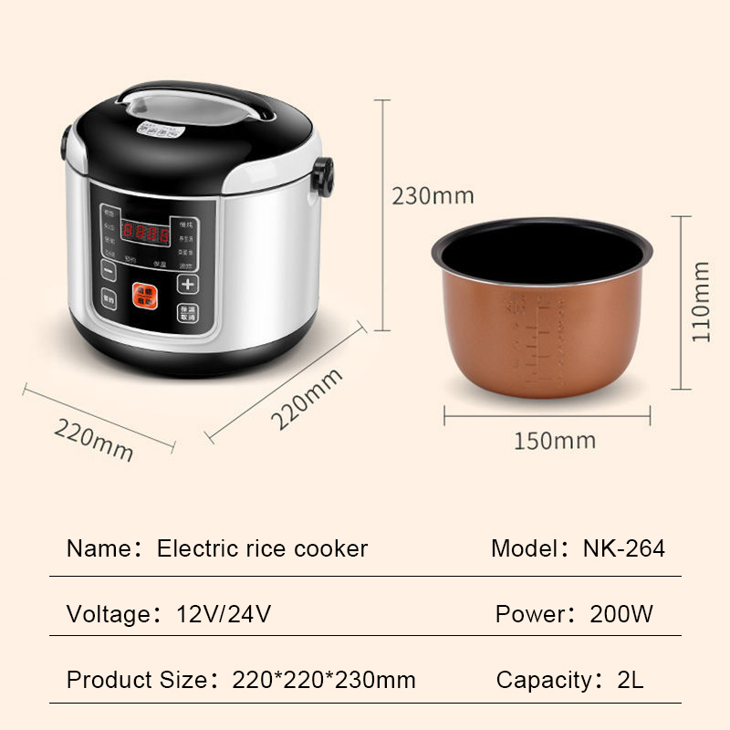 12V 24V Mini Rice Cooker Car T - đánh giá và giá Rice Cooker 10 Cup
